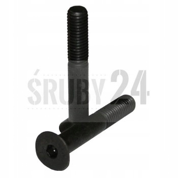 Śruba stożkowa M6x100 Niepełny G DIN7991 Kl.10.9 Bez pokrycia Czarna 100szt