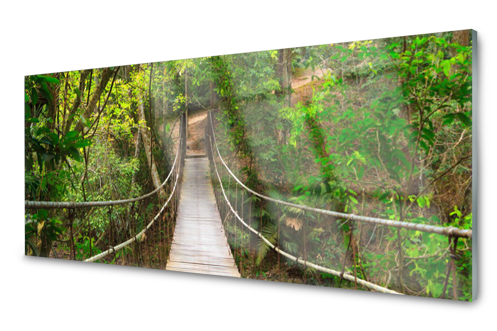 Skleněný panel do kuchyně Most Tropický les 125x50