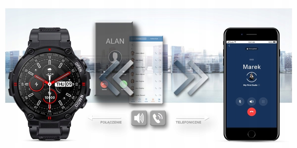 SMARTWATCH ZEGAREK SPORTOWY DOTYKOWY MĘSKI CZARNY DLA CHŁOPCA NA KOMUNIE Model inny