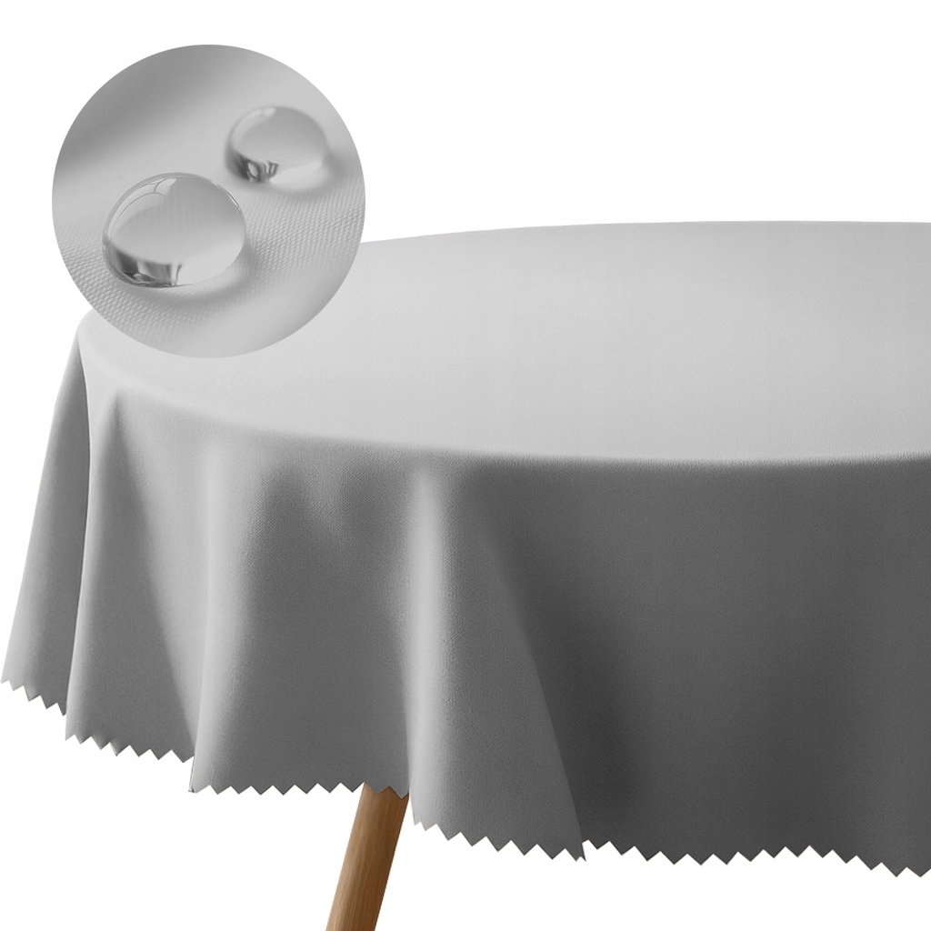 Ubrus kulatý šedý 160 cm skvrnám odolný polyester hladký 240 g do jídelny