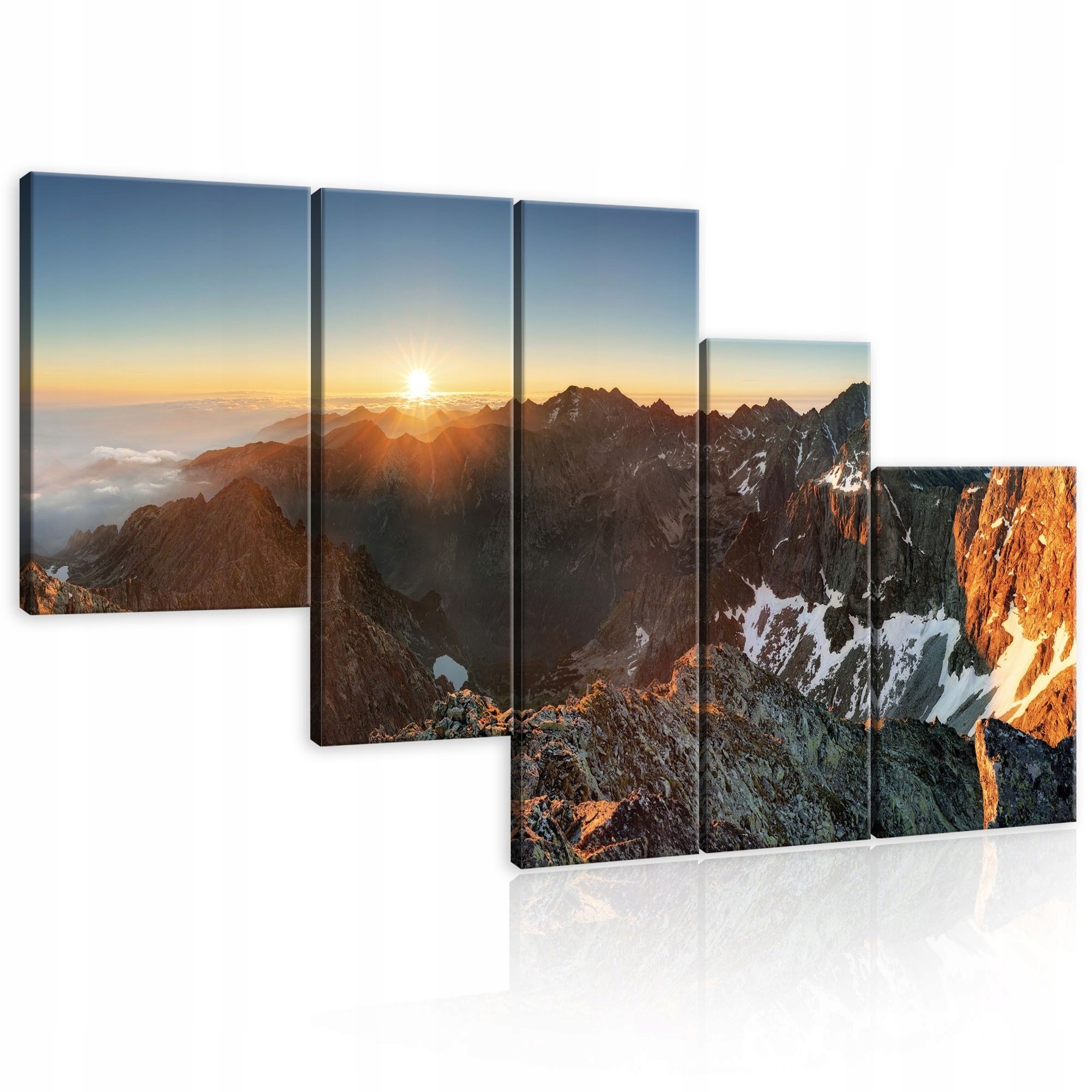 Obraz 170x100 horská krajina západ slnka vrcholy príroda pokoj