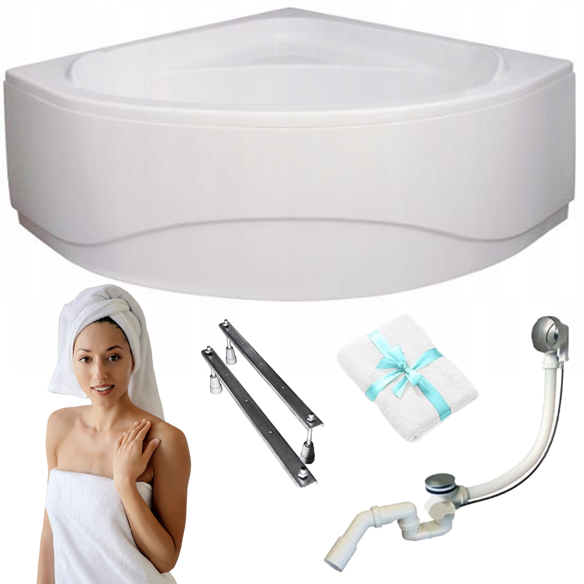 Vana symetrická 140x140 Standard sifon pouzdro