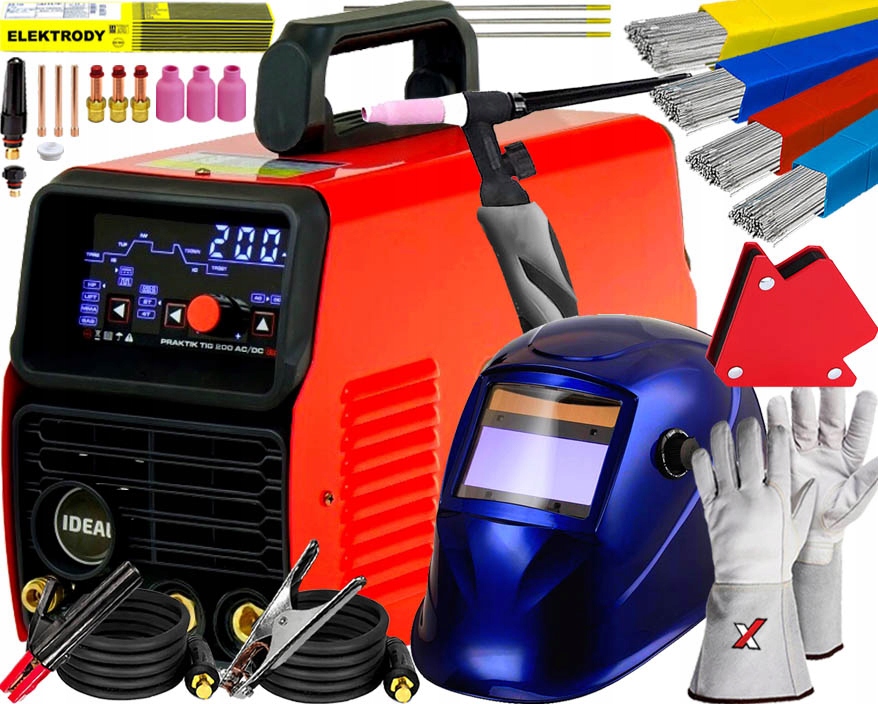 Profesionální Invertorová Svářečka Ideal Praktik Tig 200 Ac/dc Led 230V