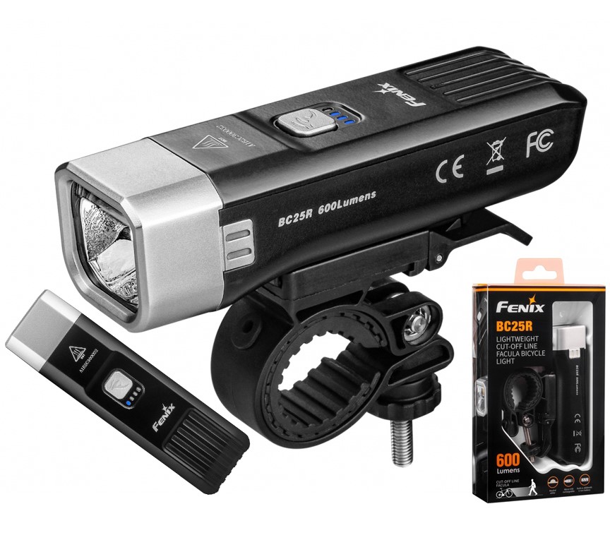 Fenix Latarka Diodowa Rowerowa Na Kierownicę BC25R Usb Montaż 600lm 106m