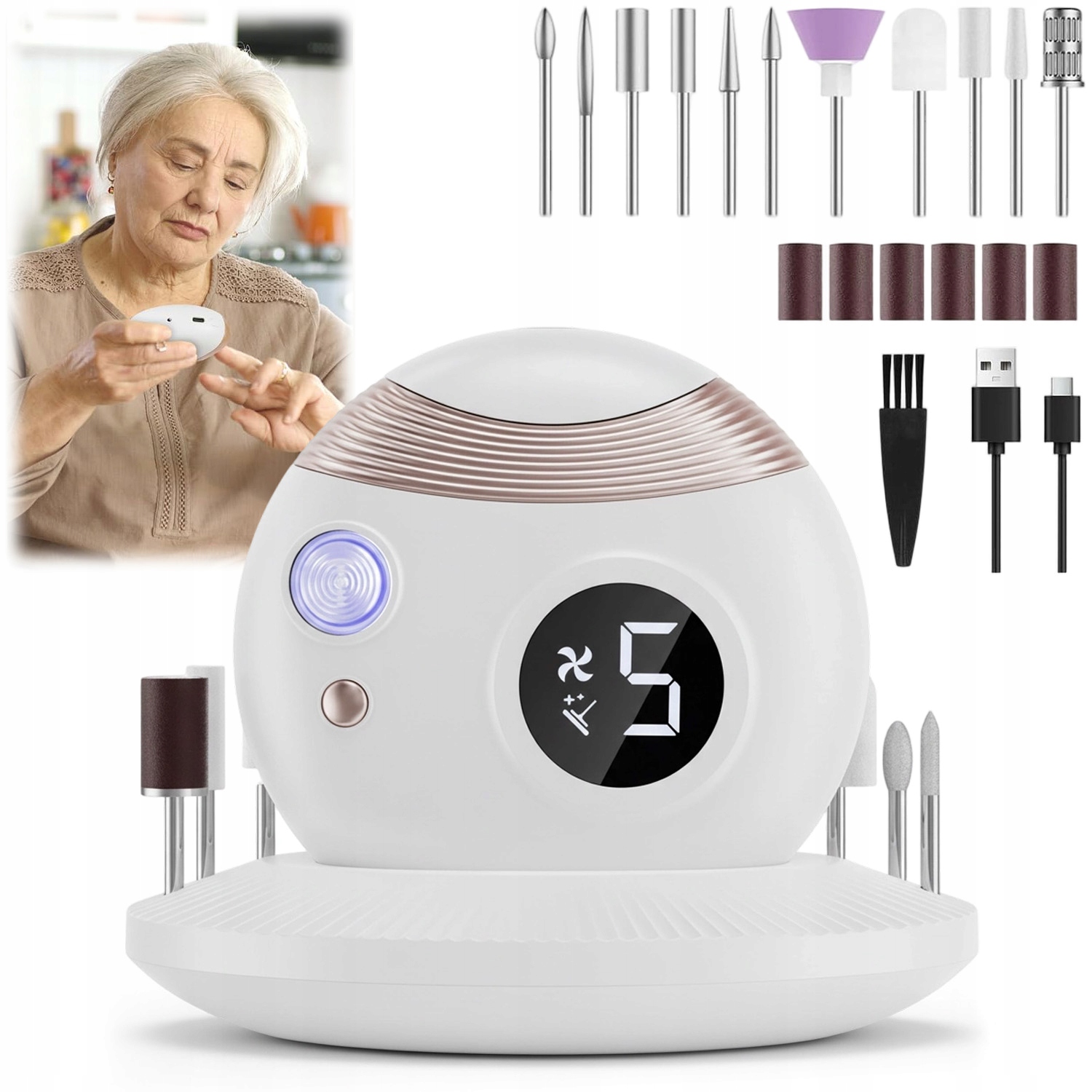 Automatický Elektrický Odstřihovač Nehtů Na Rukou A Pilník 11 hlavic