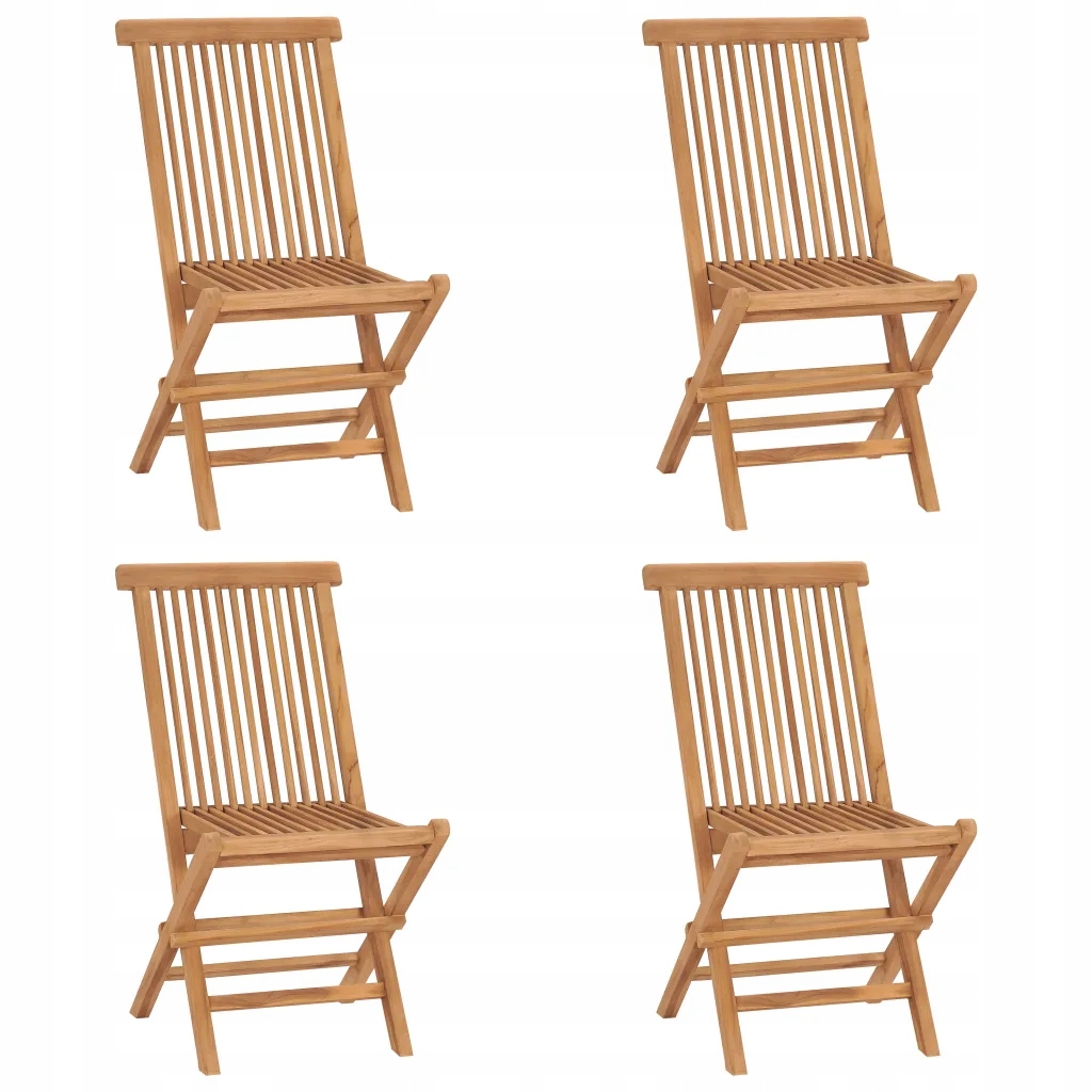 Sada 4 zahradních židlí z teakového dřeva, 46 x 62 x 90 cm