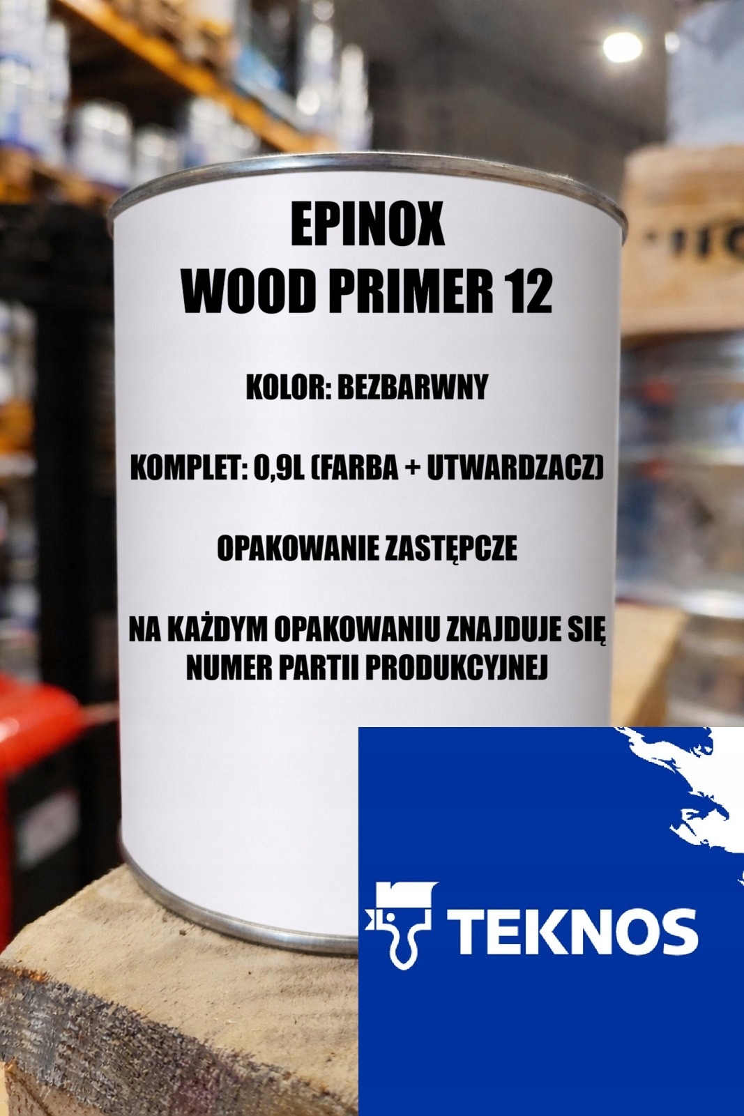 Lakier Epoksydowy do Drewna Teknos Epinox 12 Bezbarwny kpl. 0,9L