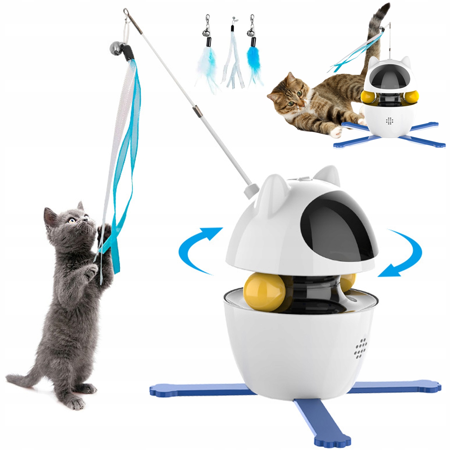 Levně Elektrická Interaktivní Laserová Hračka Pro Kočky Se 3 Rychlostmi A 2 Úhly