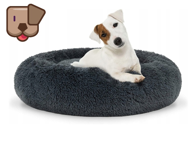 Levně Pohodlné pelíšek pro psa M 60 cm tmavě šedé, lze prát