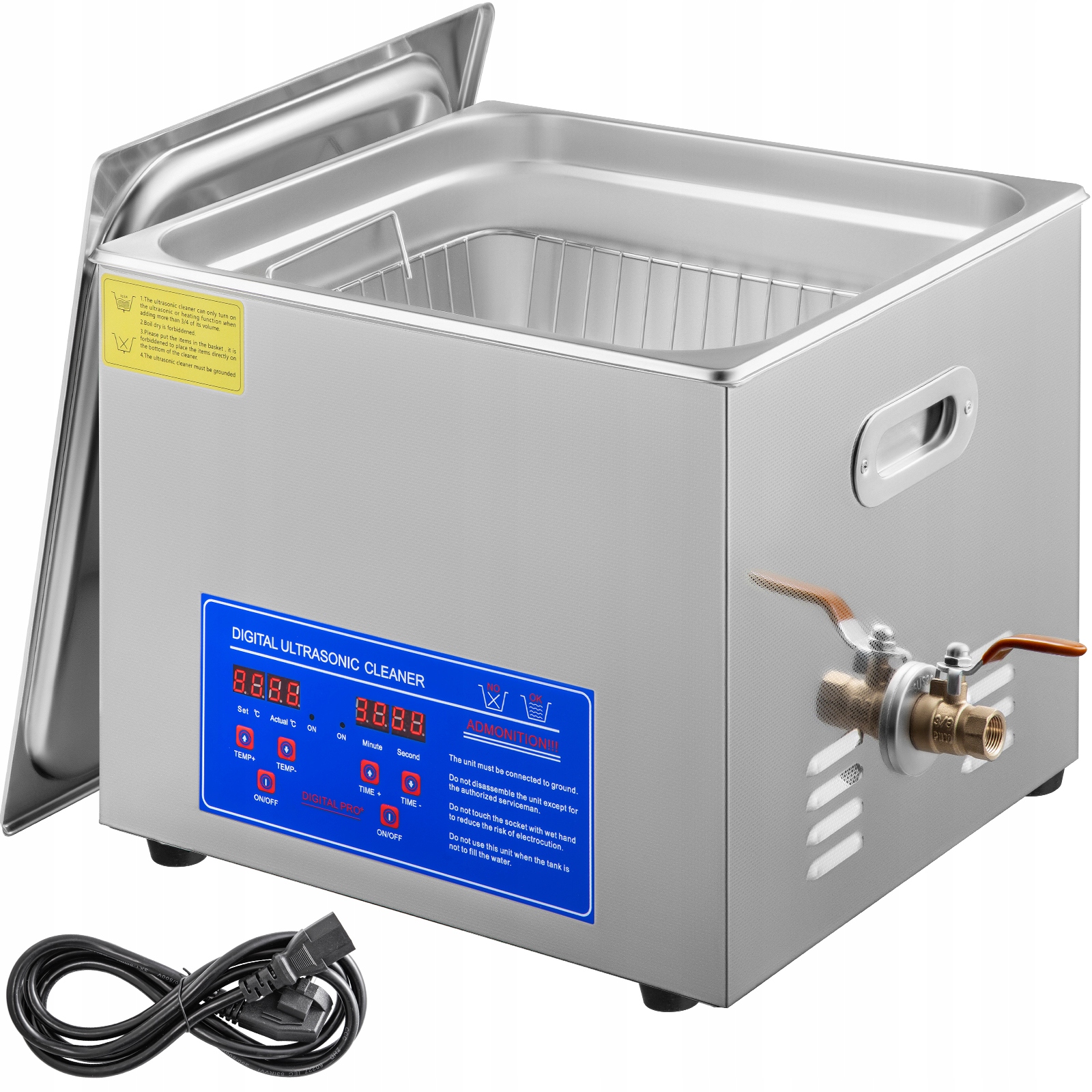 

Vevor 15L Myjka Ultradźwiękowa 760W z Kosz 40KHz