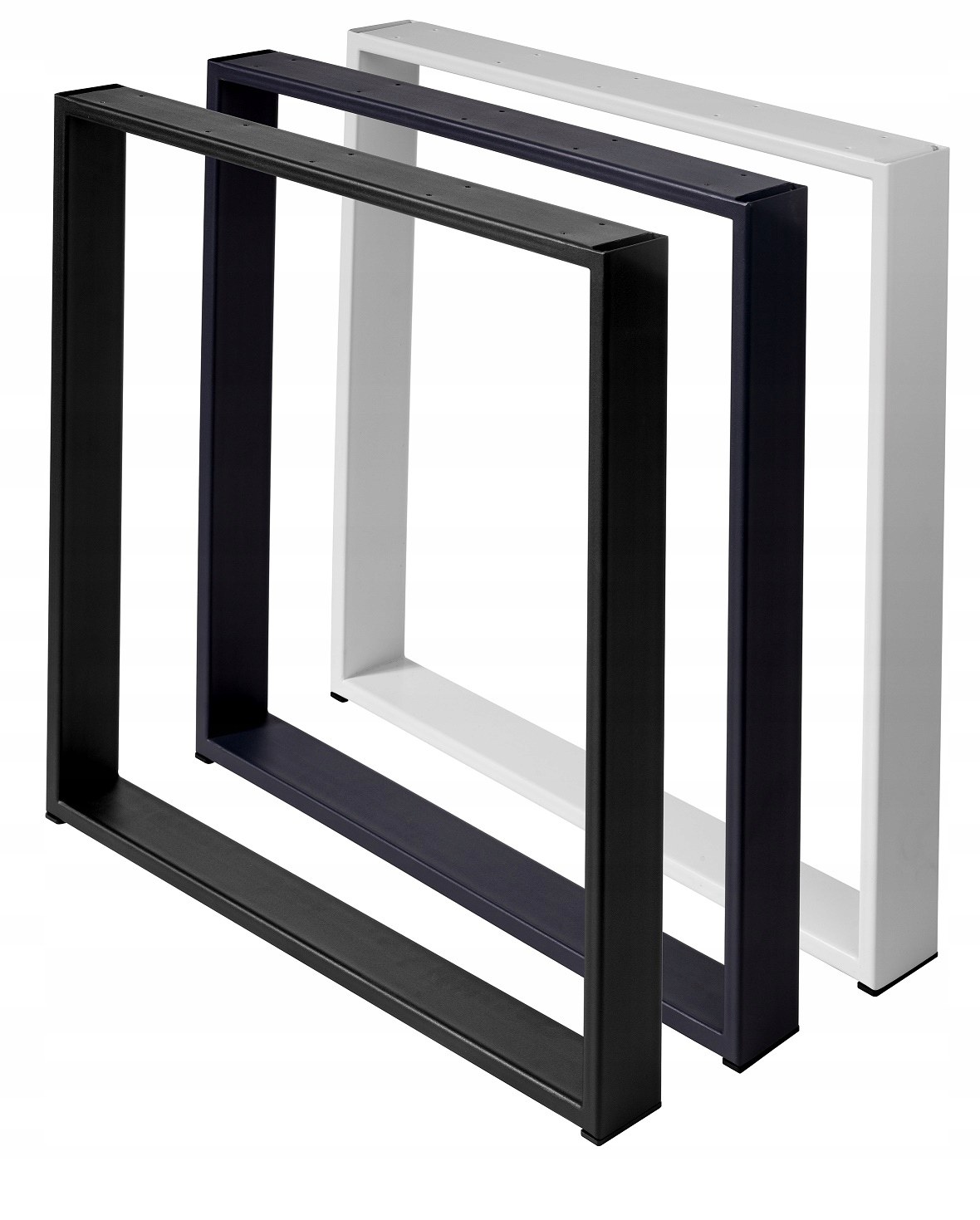 NOGI DO STOŁU METALOWE 60x72 cm PROFIL 8x2 cm CZARNE BIAŁE LOFT INDUSTRIAL