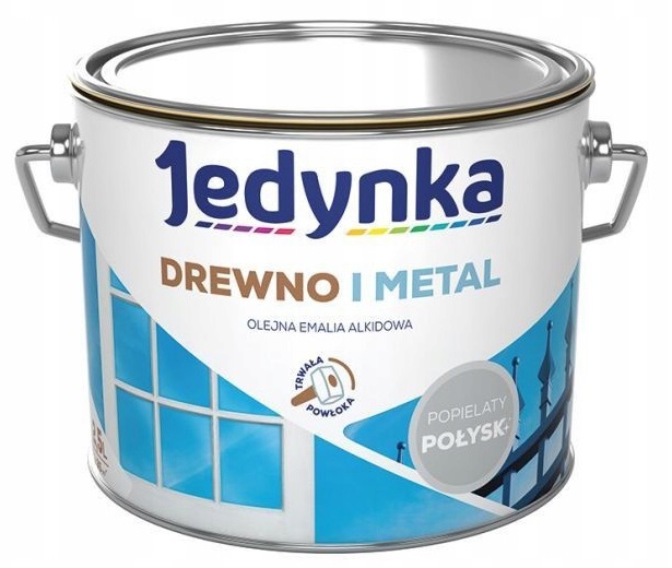JEDYNKA FARBA DO DREWNA I METALU POPIELATY POŁYSK 10L Marka Jedynka
