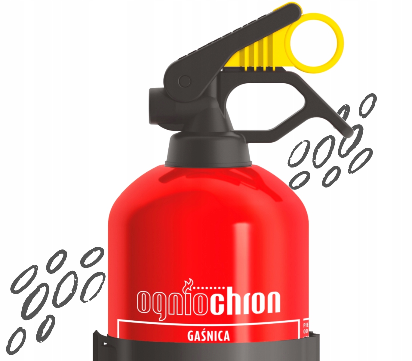 GAŚNICA SAMOCHODOWA PROSZKOWA UCHWYT BC 1kg BHP OGNIOCHRON WIESZAK 2024 Producent Ogniochron