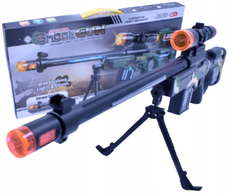 

Karabin snajperski Pistolet dźwięk i światło 73 cm