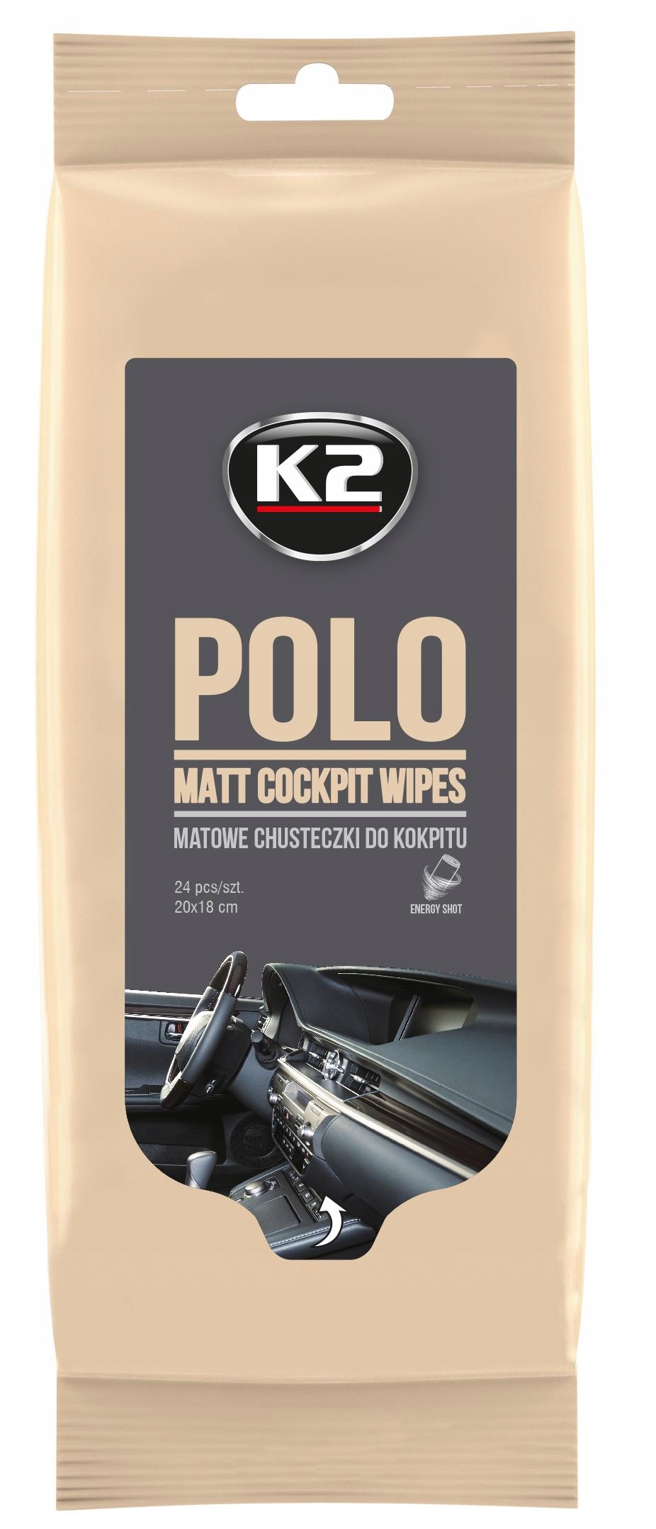 

Ściereczki Matowe do Kokpitu K2 Polo Wipes K425