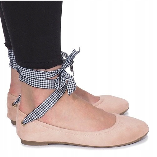 

Różowe Skóra ekologiczna Buty Baleriny r.39