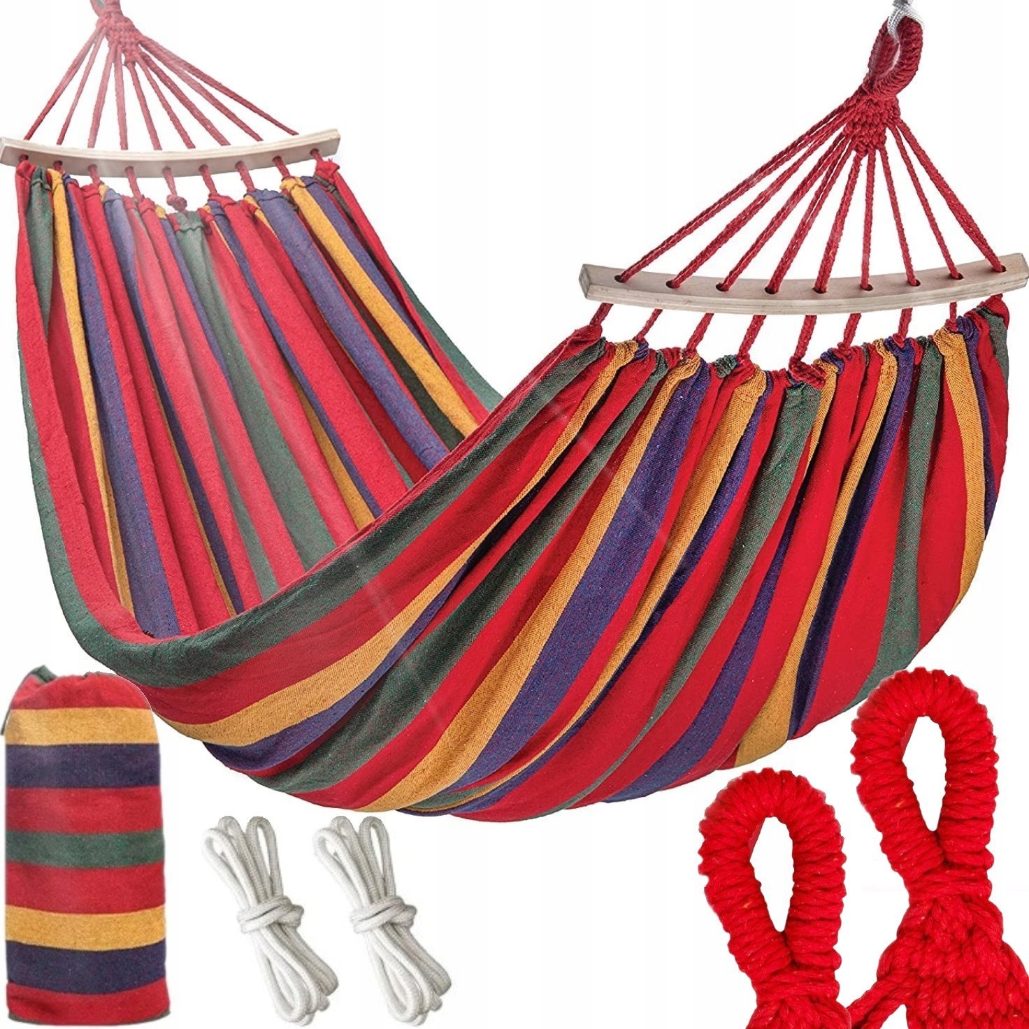 

Hamak Ogrodowy Dwuosobowy Z Pałąkami XXXL 260x150