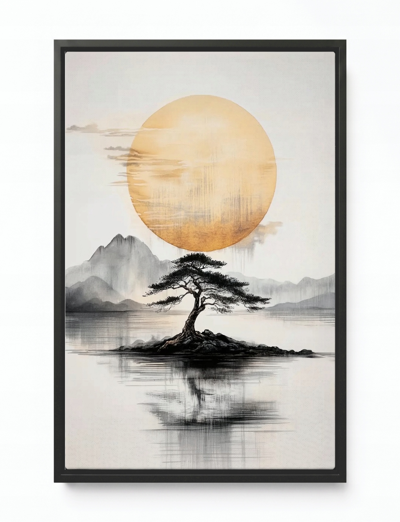 Rám Na Obraz Americká Krabička Japonský Strom Zen Slunce Hory Ostrov Orient 40x60