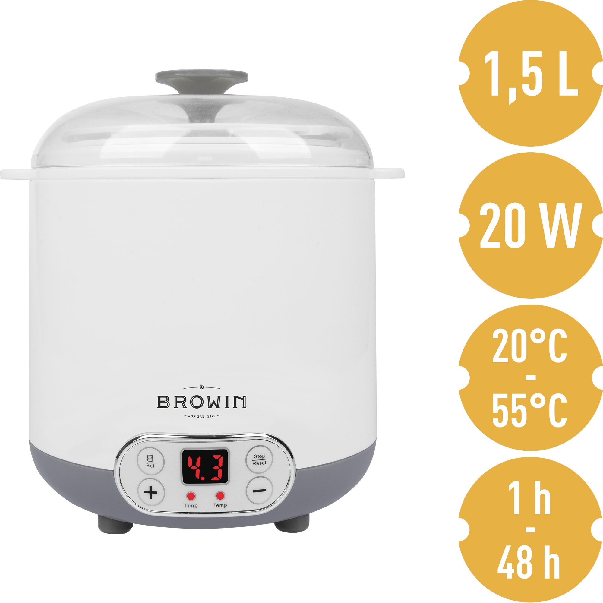 Sero jogurtovač s termostatem 1,5 L domácí sýrový jogurt