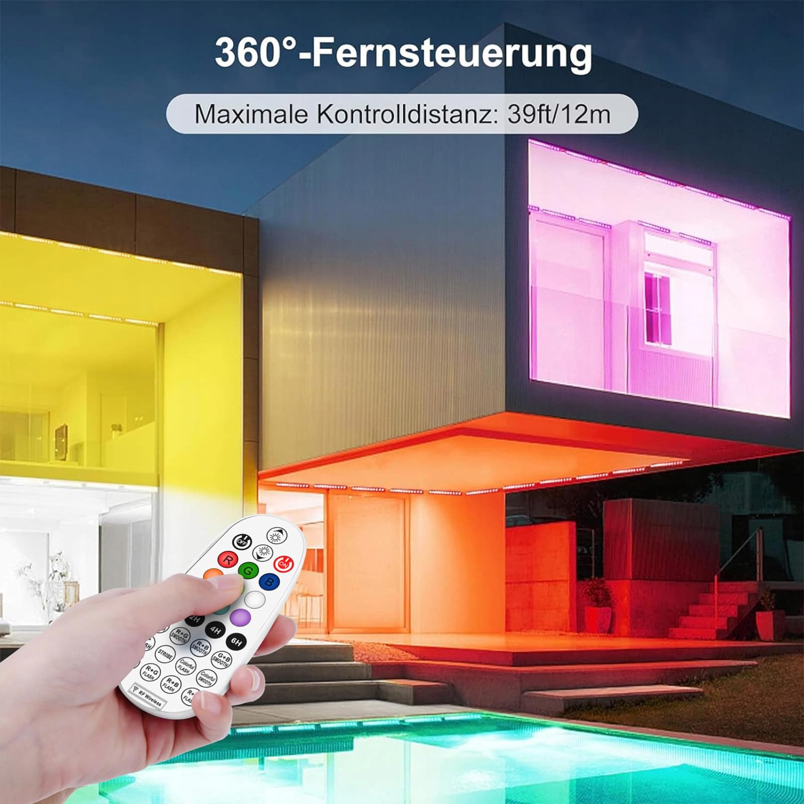 LINKE 42W LED Wallwasher Zestaw 2 RGB Reflektor 10 Kolorów IP66 Wodoodporny — miniatura 2