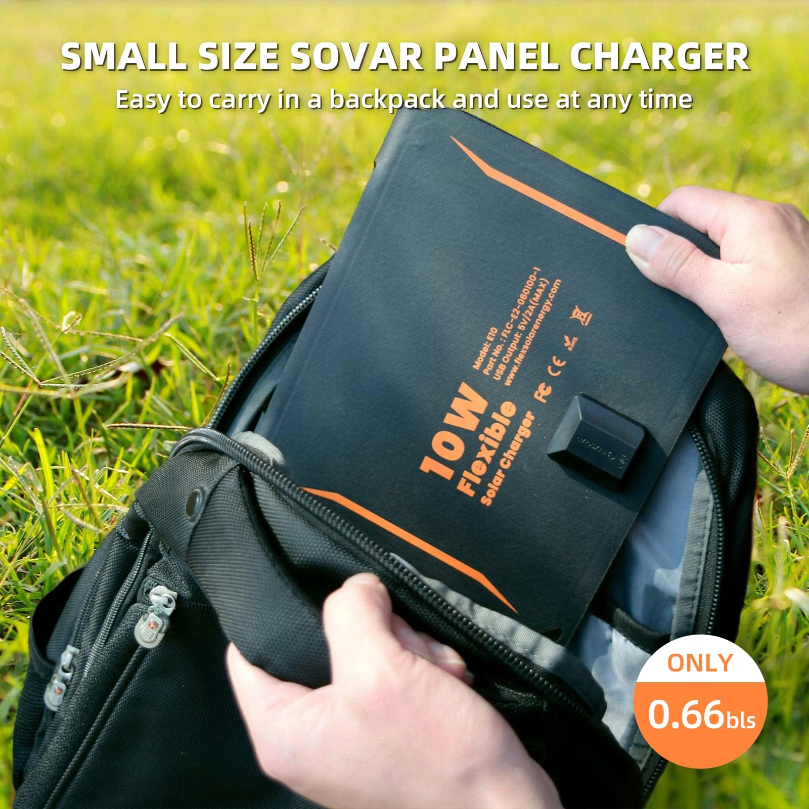 FLEXSOLAR 10W Wodoodporny Panel Słoneczny USB Do iPhone iPad Camping — miniatura 8