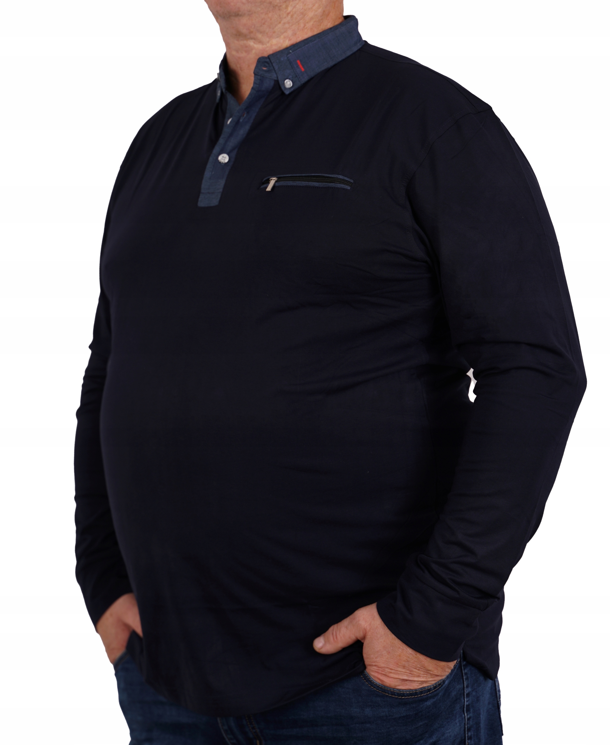 

Bluzka Polo Na Długi Rękaw Kołnierzyk Duży 5XL