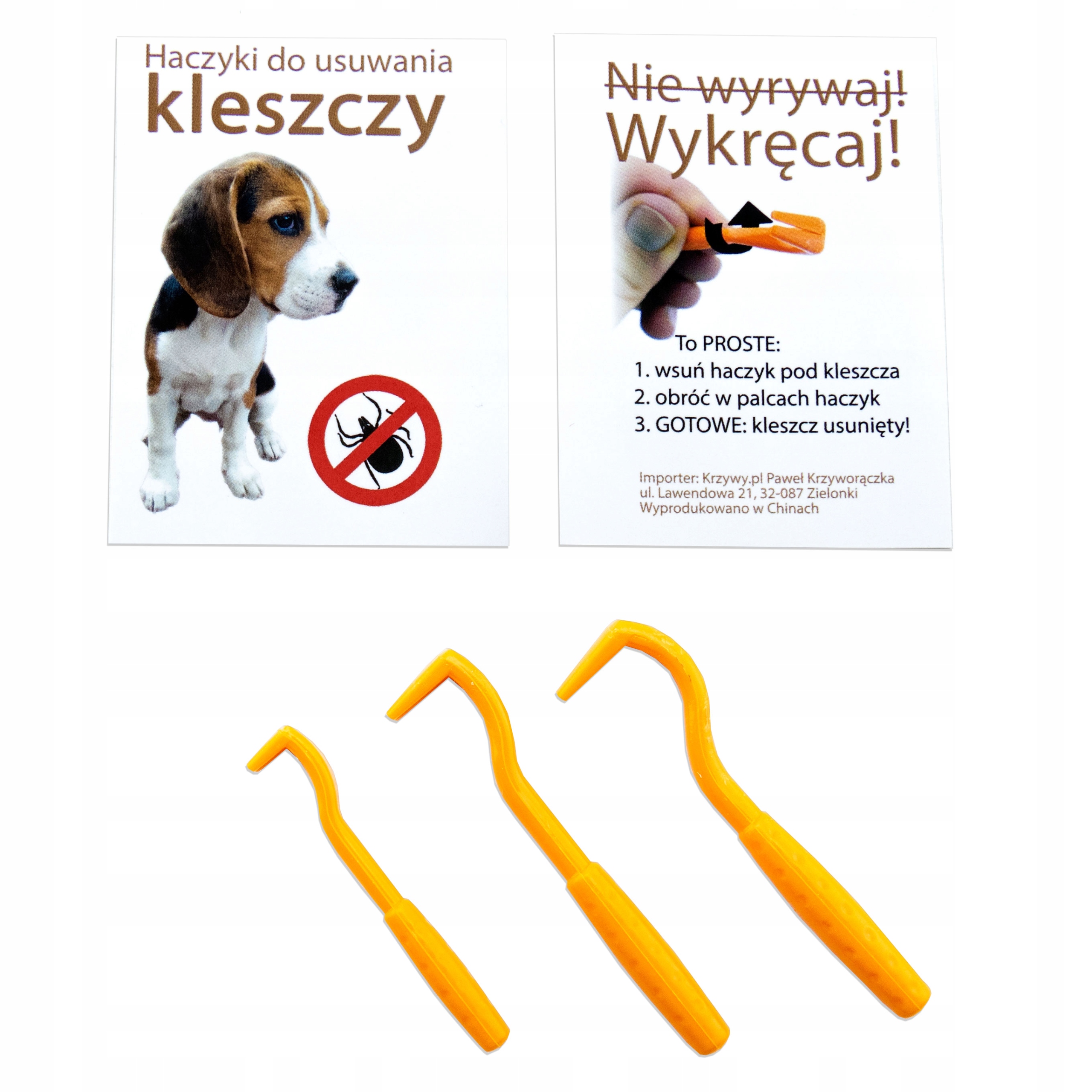 

3szt Haczyki do usuwania kleszczy dla psa, kota