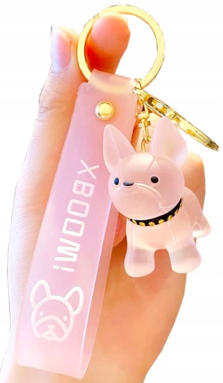 

Brelok do kluczy torby piesek buldożek buldog pink
