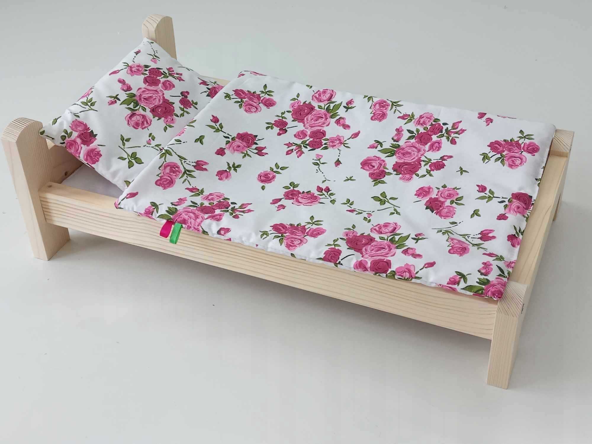 ŁÓŻKO DLA LALEK. ŁÓŻECZKO Z POŚCIELĄ BAWEŁNIANĄ