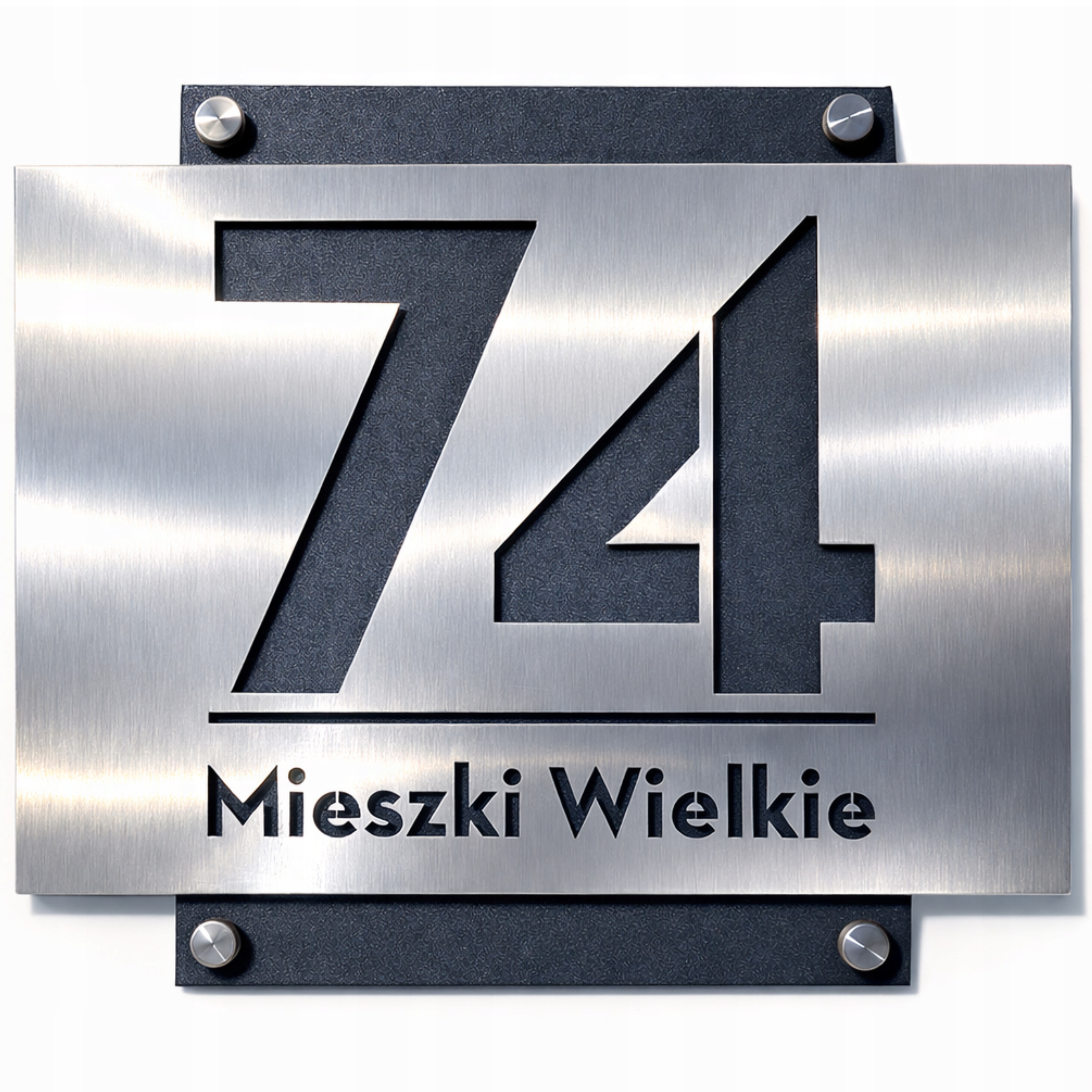 Adresní štítek Nerezová Ocel (laser) s číslem domu, Grafit 30x40