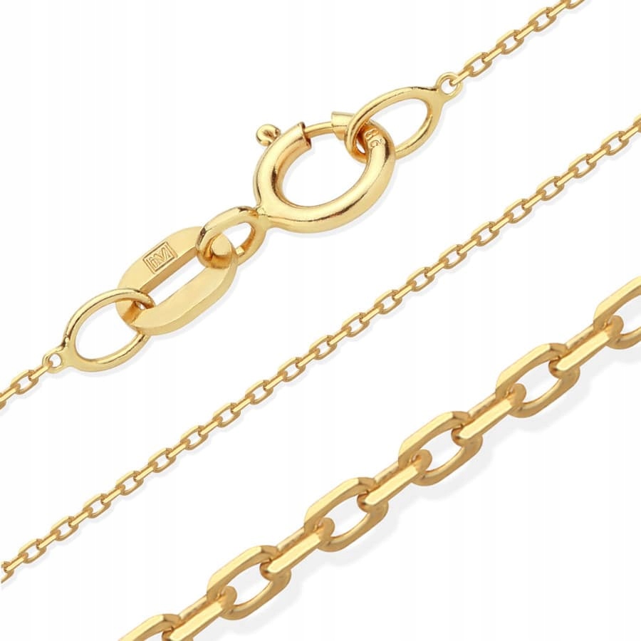 

Złoty łańcuszek 585 Ankier diamentowany 50 cm