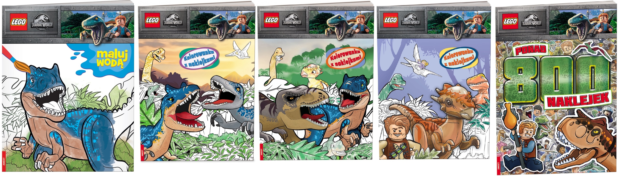 Lego Jurassic World Maluj wodą Kolorowanki x5