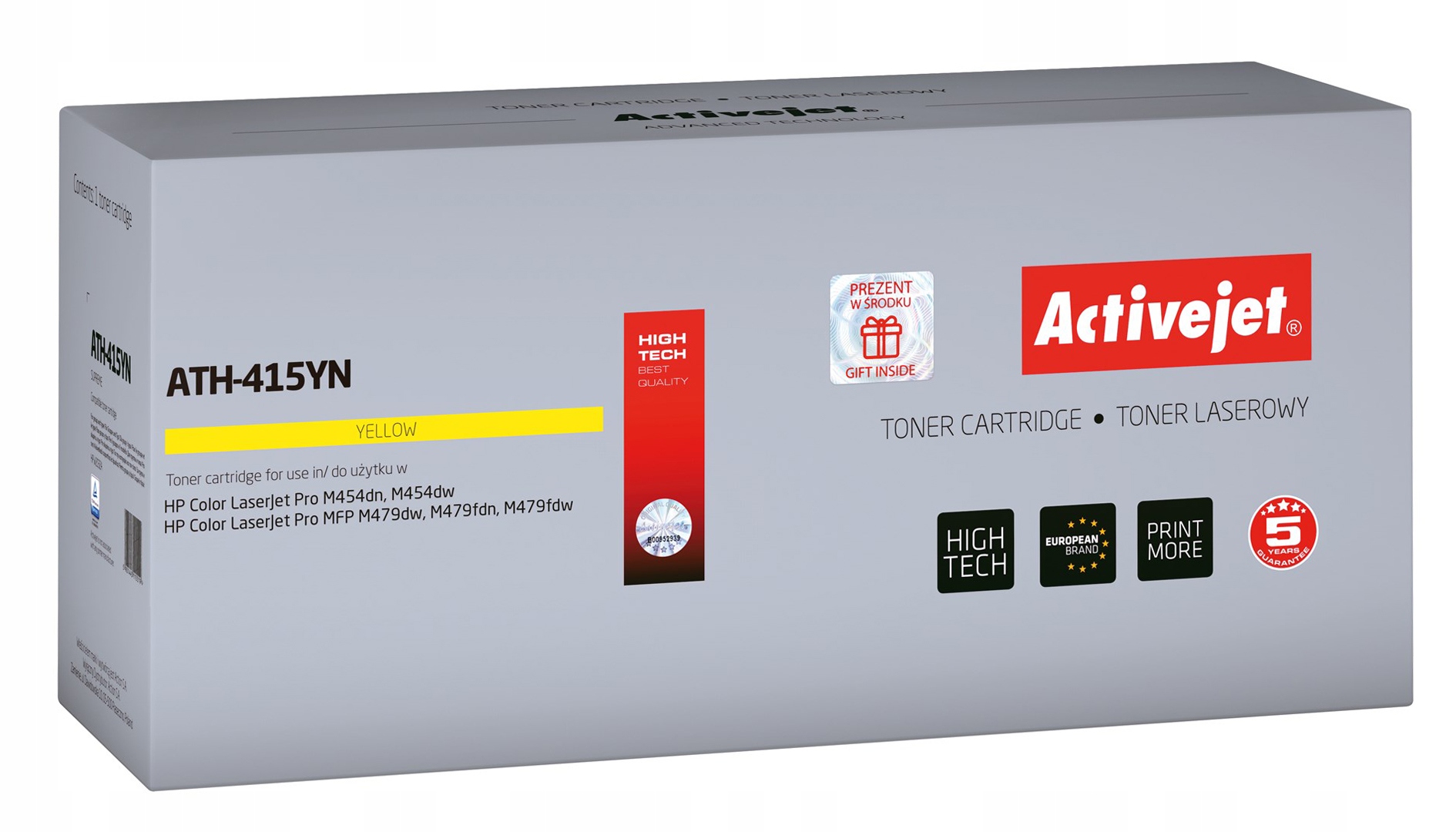 Toner Activejet Hp 415A Do Drukarki Hp LaserJet Pro M479dw M454dw Żółty