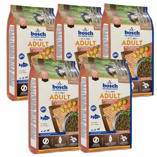 Suché krmivo pro psa Bosch Adult Salmon & Potato 15 kg (5x3 kg)