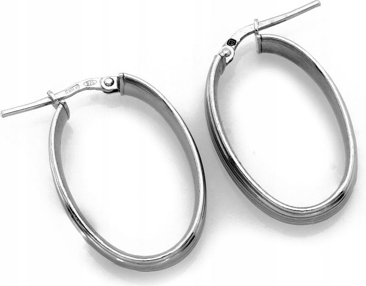 Stříbrné náušnice 925, oválné, lesklé na anglickém biglu