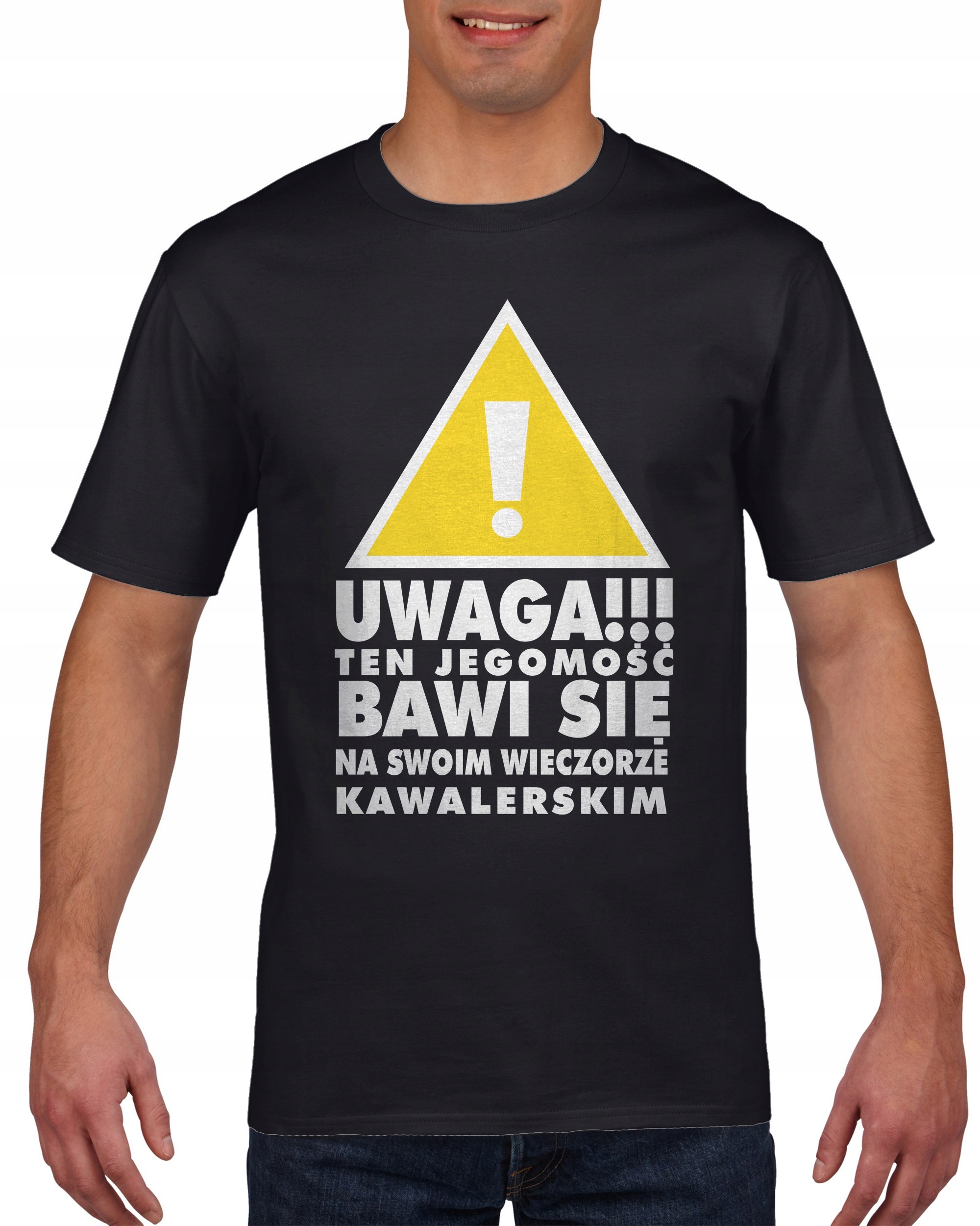 

Koszulka męska Uwaga Wieczor Kawalerski c S