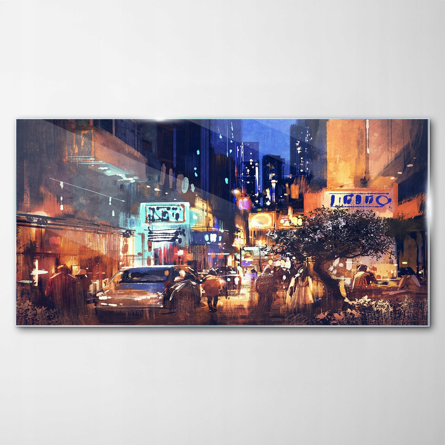 

Obraz na Szkle Dekor Miasto Drzewo Auta 120x60