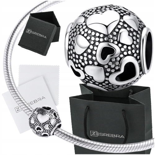 

Charms Serduszka do Pandora srebro 925 koralik