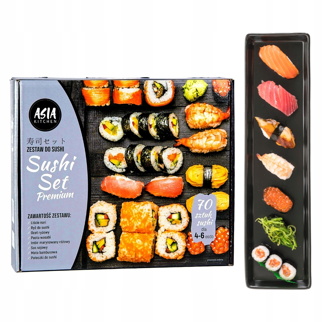 Levně Sada na sushi Premium Silver Asia Kitchen jako Dárek pro sushi set 4-6 osob!
