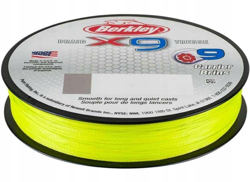 Plecionka Berkley X9 Braid Fluo Green 0,30 mm x 150 m 31,5KG Na Suma, Moc