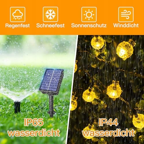OLLNY Solarne Lampki Zewnętrzne Oświetlnie Żarówki 12M 100 — miniatura 4