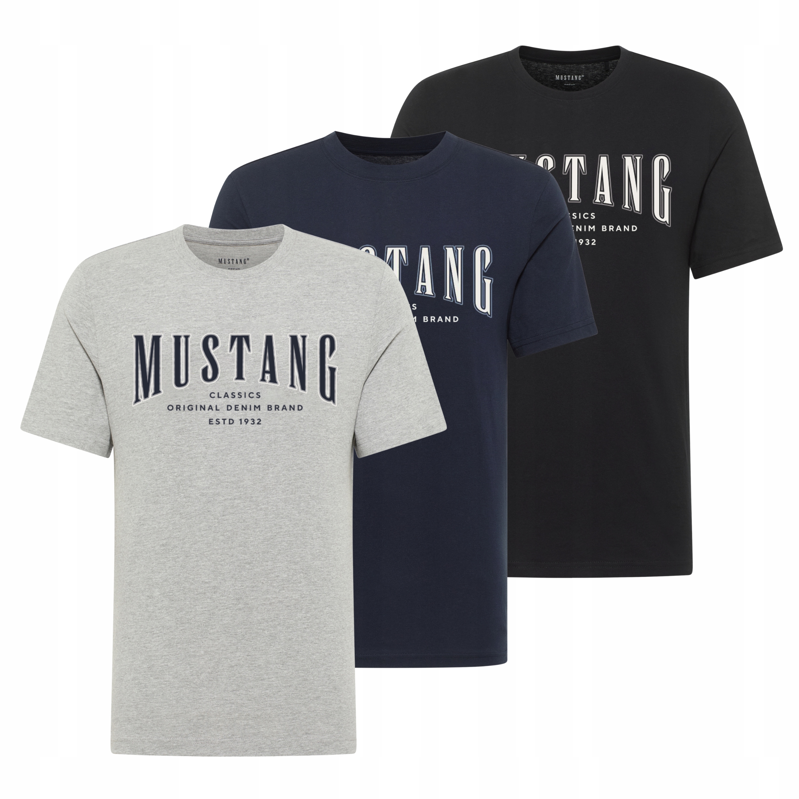 Mustang 3Pak Pánské tričko Style Alex Bavlna Logo M