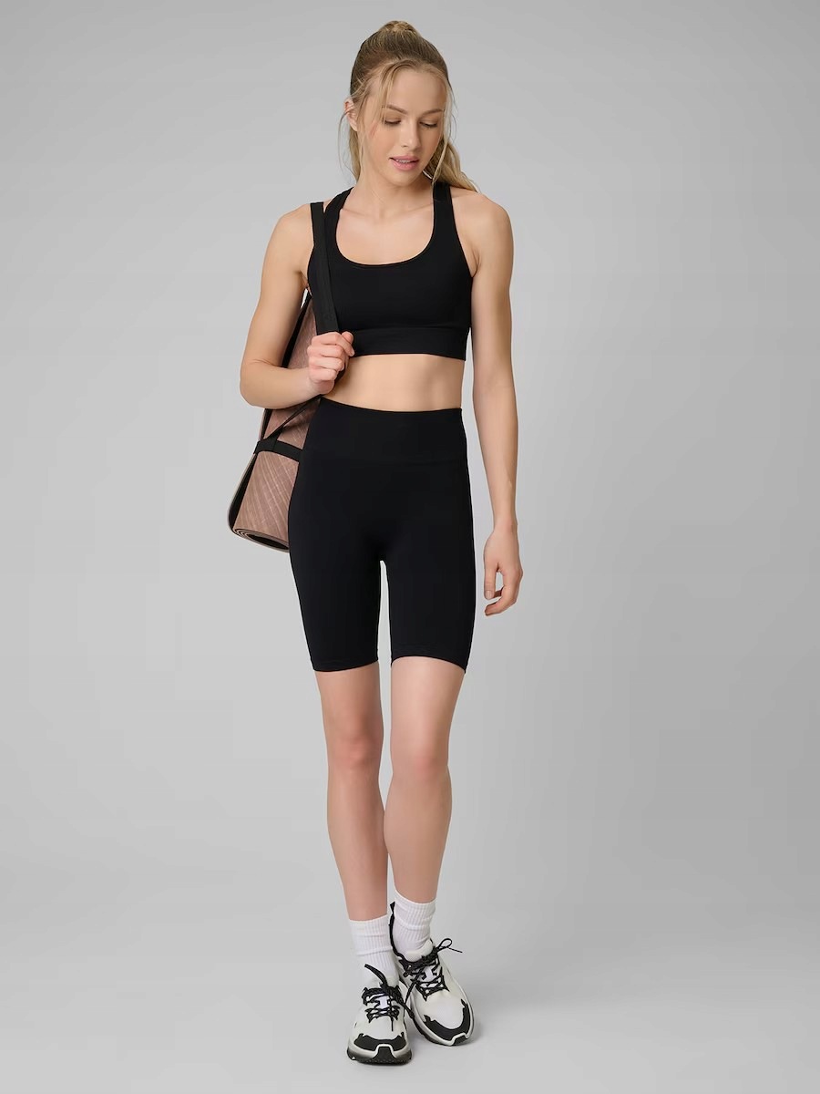 Legginsy kolarki treningowe damskie 4F Bezszwowe, Wysoki Stan, 4FDRY Xs/s