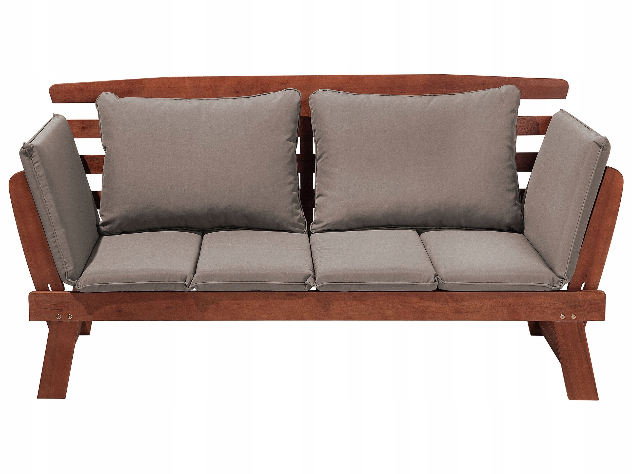 Sofa ogrodowa kanapa 2os drewniana szara