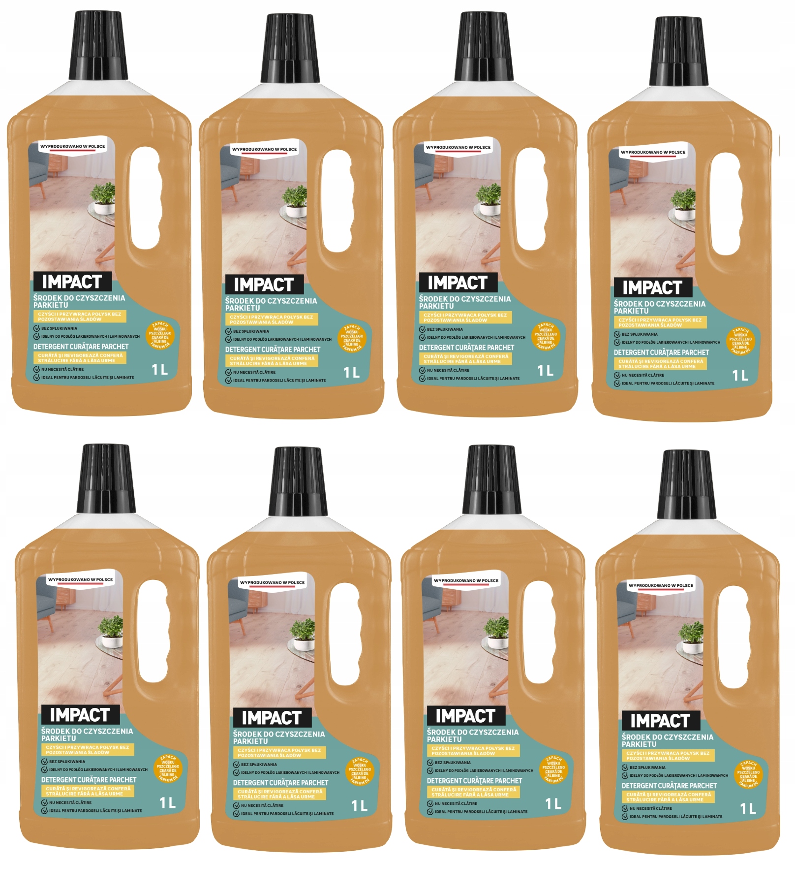 8 x Čisticí prostředek na parkety a panely 1 l Impact