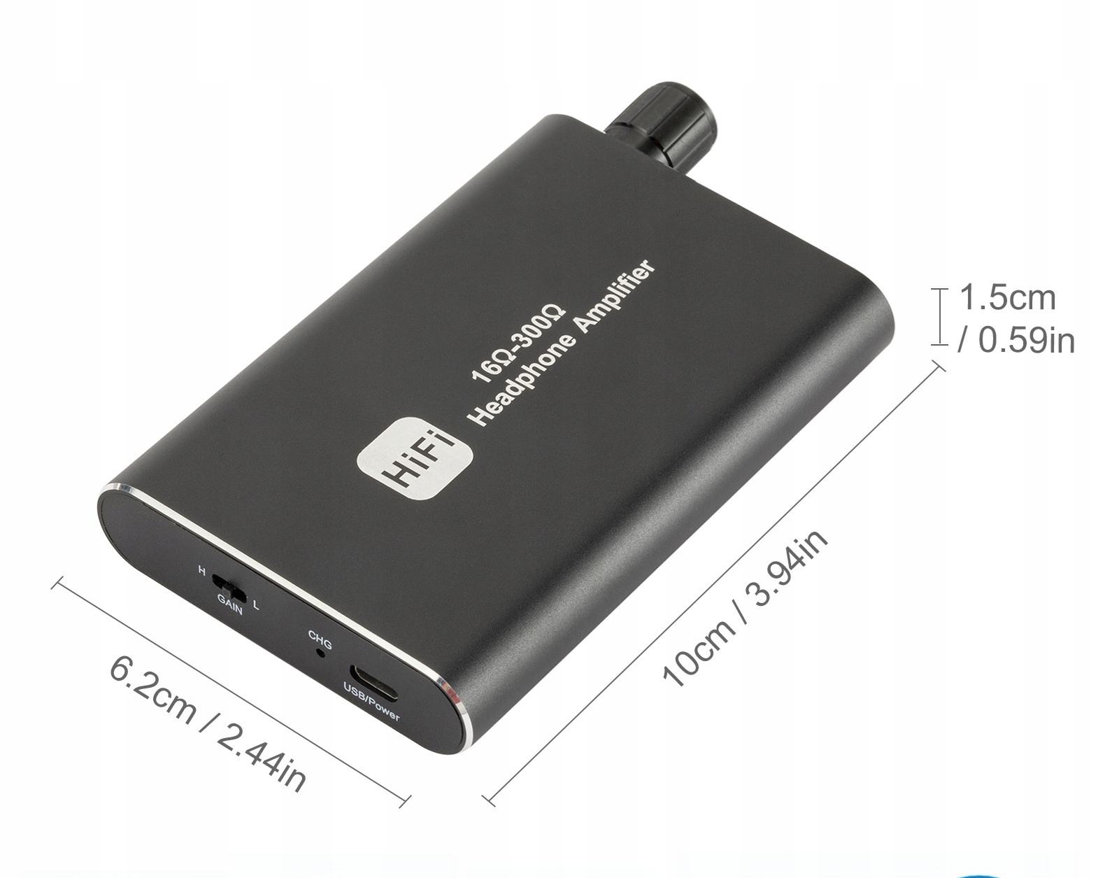 ALUMINIOWY WZMACNIACZ SŁUCHAWKOWY HiFi PRZENOŚNY Marka bez marki