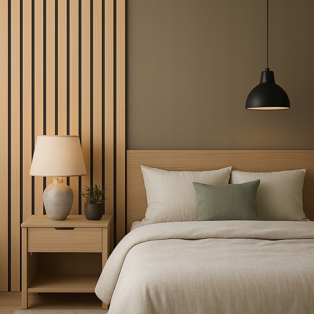 Lamel 3D lamele ścienne panele akustyczne 46x255cm filc Dąb Latte