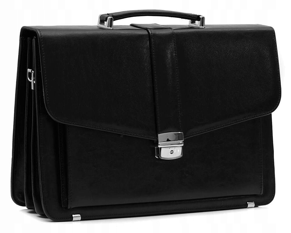 Skórzana teczka męska na laptopa czarna - Tizano TS11 Marka inna