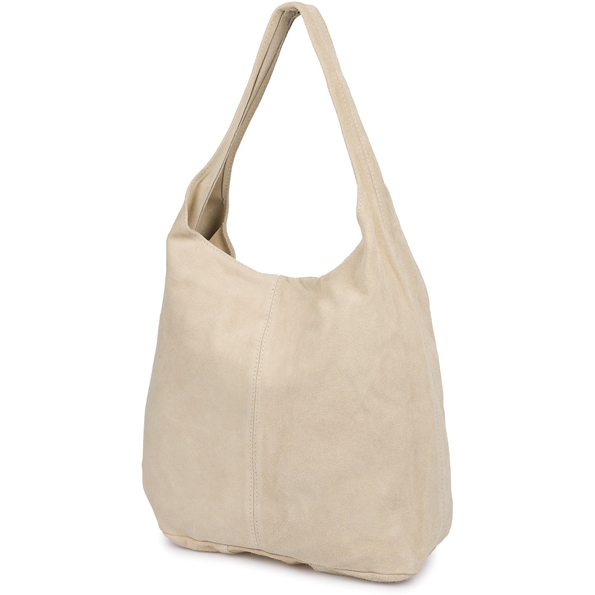 Italská kabelka kožená semišová přírodní ecru U35