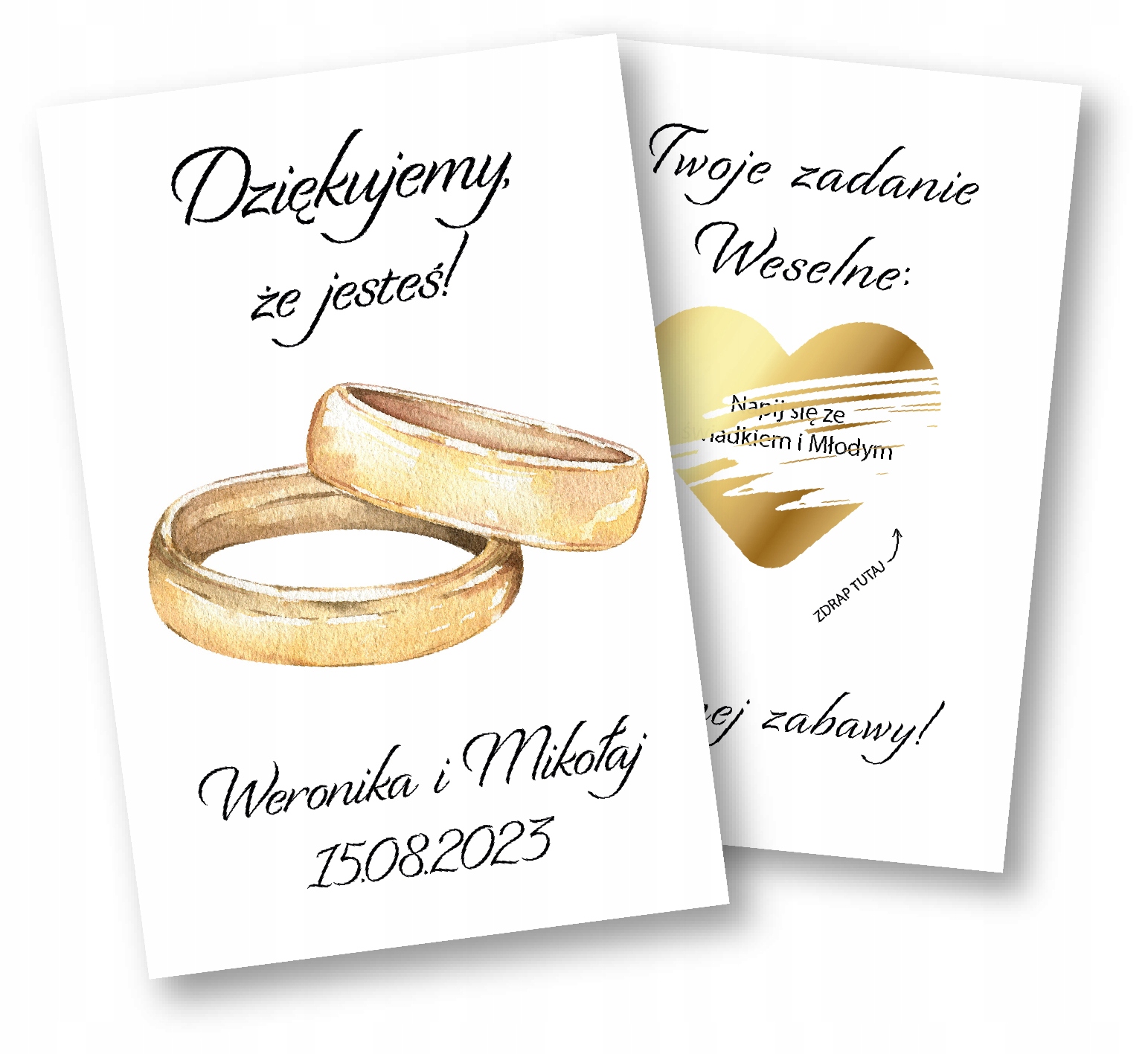 

Zdrapki weselne zadania dla gości 20 sztuk